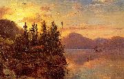 Regis-Francois Gignoux  Lake George at Sunset 1862 oil painting reproduction